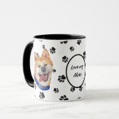 Love My Akita Dog Pawprint Mok (Voorkant links)