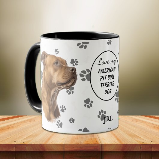 Love My American Pit Bull Terrier Dog Pawprint Mok