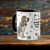 Love My Basset Hound Dog Pawprint Pattern Mok