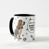 Love My Basset Hound Dog Pawprint Pattern Mok (Voorkant links)
