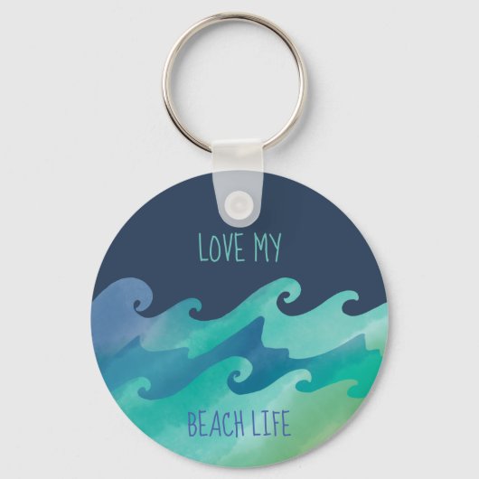 Love My Beach Life Golven Sleutelhanger (Voorkant)