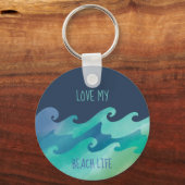 Love My Beach Life Golven Sleutelhanger (Voorkant)