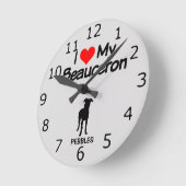 Love My Beauceron Dog Ronde Klok (Hoek)