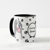 Love My Bernese Mountain Dog Pawprint Mok (Voorkant links)