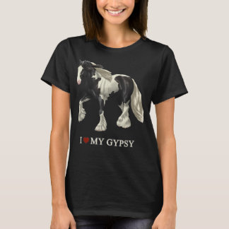 Love My Black Pinto Gypsy Vanner Horse T-shirt