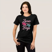 Love My Boys mama Birthday Novelty Tri-Blend Shirt (Voorkant volledig)