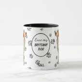 Love My Brittany Dog Pawprint Mok (Midden)