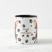 Love My Brown Chihuahua Dog Pawprint Mug Mok (Midden)