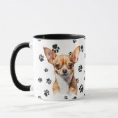 Love My Brown Chihuahua Dog Pawprint Mug Mok (Links)