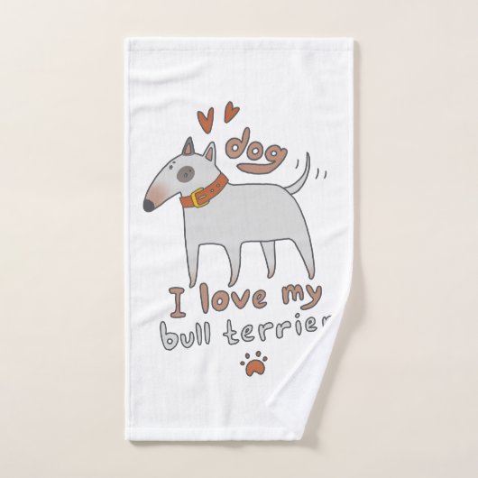 Love My Bull Terrier Bad Handdoek (Handdoek)