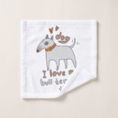 Love My Bull Terrier Bad Handdoek (Wasdoekje)