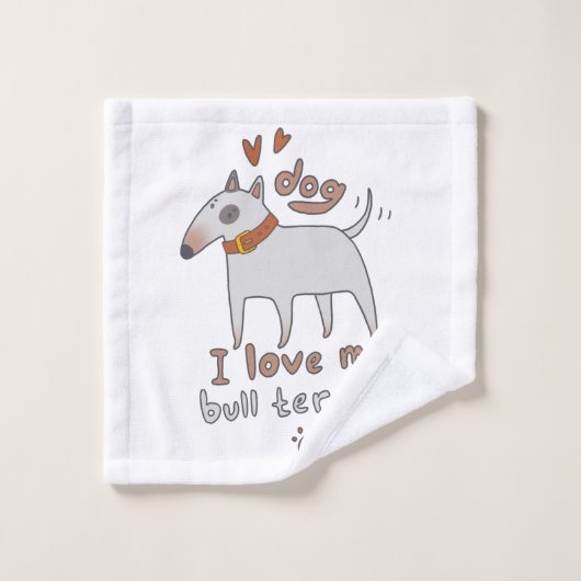 Love My Bull Terrier Bad Handdoek (Wasdoekje)