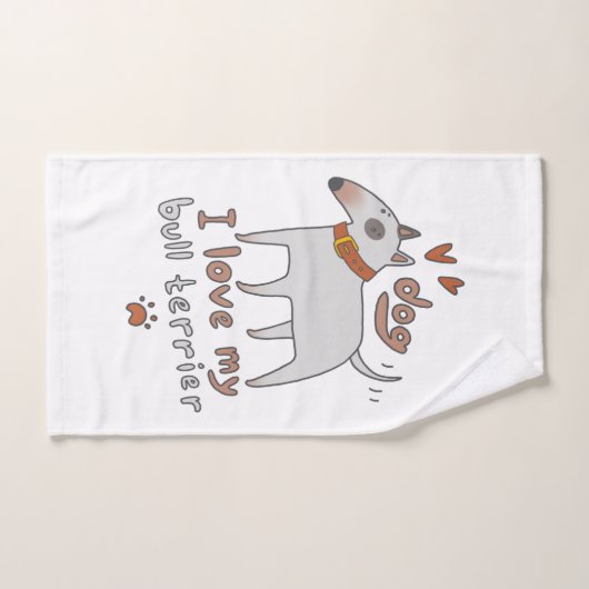 Love My Bull Terrier Bad Handdoek (Handdoek)