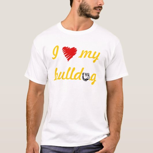 Love My Bulldog Nightie T-shirt (Voorkant)