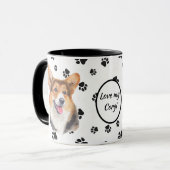 Love My Cardigan Welsh Corgi Dog Pawprint Mok (Voorkant links)