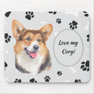 Love My Cardigan Welsh Corgi Dog Pawprint Muismat