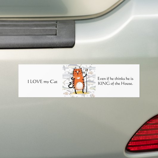 Love My Cat Bumpersticker (Op auto)
