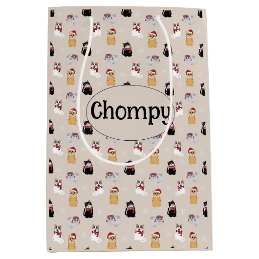 Love my cat Personalized Medium Cadeauzakje (Voorkant)