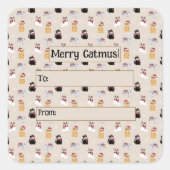 Love my cat vierkante sticker (Voorkant)