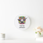 Love My Catfusion Abstracte Kat Kwarts Wandklok (Huis)