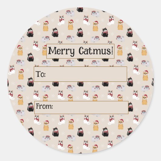 Love my cats ronde sticker (Voorkant)