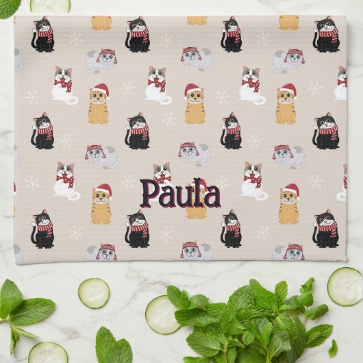 Love my cats theedoek (Gevouwen)