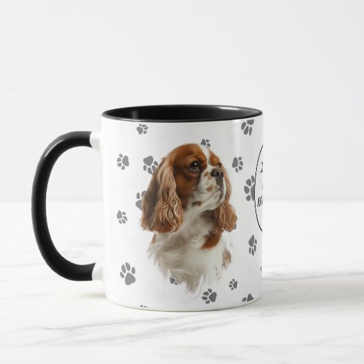 Love My Cavalier King Charles Spaniel Pawprint Mok (Links)