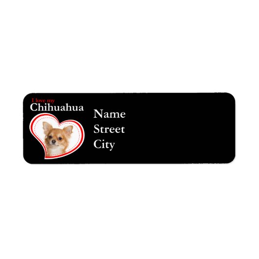 Love My Chihuahua retour adres labels (Voorkant)