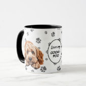 Love My Cockapoo Dog Pawprint Pattern Mok (Voorkant links)