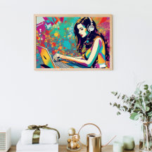 Love My Computer Pop Art Poster