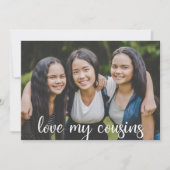 Love My Cousins Schattigee aangepaste familie foto Kaart (Voorkant)