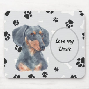 Love My Dachshund Dog Pawprint Muismat