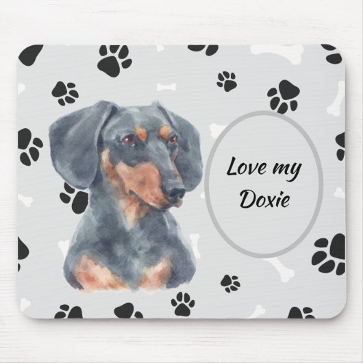 Love My Dachshund Dog Pawprint Muismat (Voorkant)