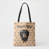 Love My Dachshund Heart Paw Tote Bag (Voorkant)