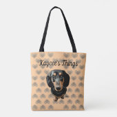Love My Dachshund Heart Paw Tote Bag (Achterkant)