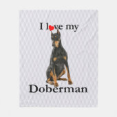 Love My Doberman Fleece Blanket (Voorkant)