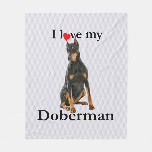 Love My Doberman Fleece Blanket (Voorkant)