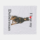 Love My Doberman Fleece Blanket (Voorkant (Horizontaal))