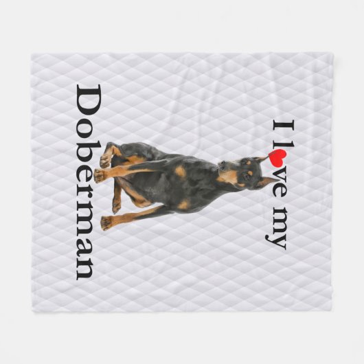 Love My Doberman Fleece Blanket (Voorkant (Horizontaal))
