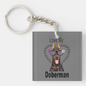 Love My Doberman Sleutelhanger (voorkant)