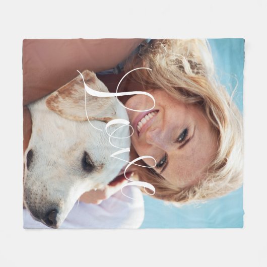 Love My Dog Foto Fleece Deken (Voorkant (Horizontaal))