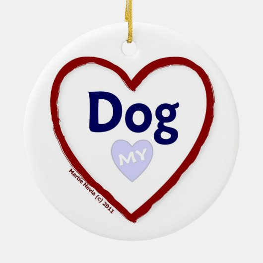 Love My Dog Keramisch Ornament (Achterkant)