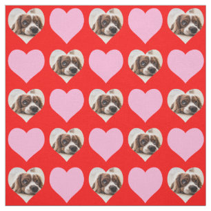 Love My Dog Pet Photo Template Cute Hearts Stof