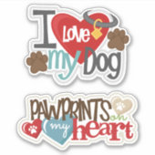 Love My Dog Vinyl Sticker (Voorkant)