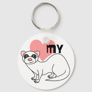 Love My Ferret - White Sleutelhanger
