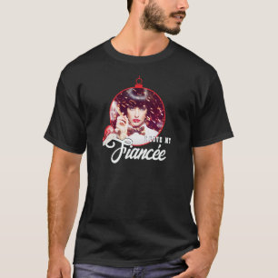 Love My Fiancée Trendy Kerst Ornament Foto T-shirt
