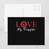 Love My Firefighter Fireman Wife Vriendin Couple Feestdagenkaart (Voorkant / Achterkant)