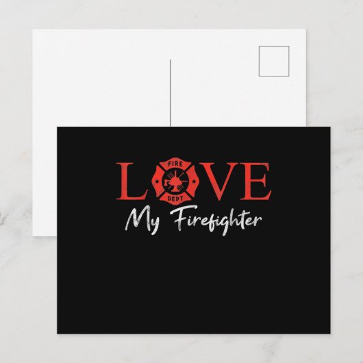 Love My Firefighter Fireman Wife Vriendin Couple Feestdagenkaart (Voorkant / Achterkant)