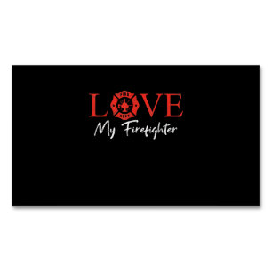 Love My Firefighter Fireman Wife Vriendin Couple Magnetisch Visitekaartje