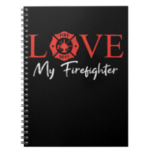 Love My Firefighter Fireman Wife Vriendin Couple Notitieboek